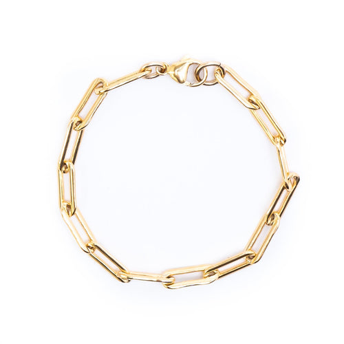 Bold Chain Link Gold Bracelet 15x5mm - 7