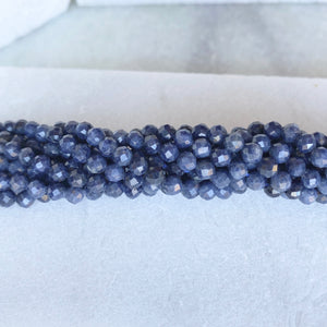Faceted Sapphire Bead Strand 4mm