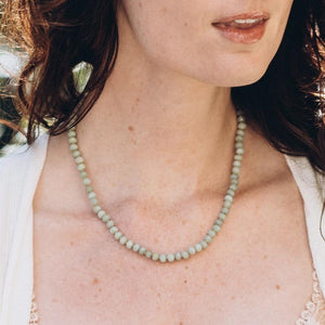 Knotted Amazonite Gemstone Necklace