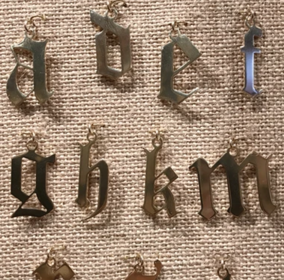 Gold Filled Gothic Initials