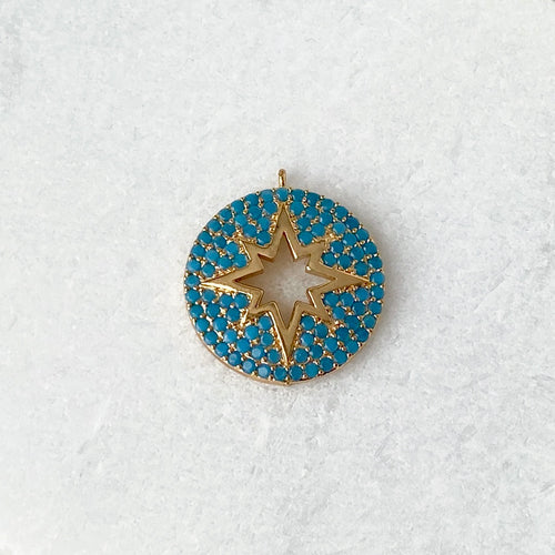 Starburst Charm with Turquoise Micro Pavé Crystal