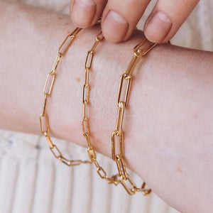 Gold Chain Link Bracelet 10x3mm - 7"