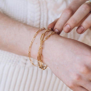 Gold Chain Link Bracelet 10x3mm - 7"