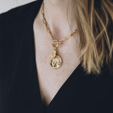 Bold Coin Toggle Gold Drop Necklace Media