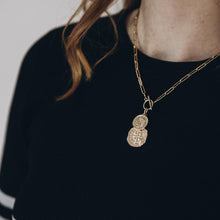 Double Coin Toggle Gold Drop Necklace