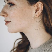 Thin Silver Hammered Hoops 29-65 mm