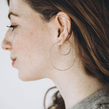 Thin Silver Hammered Hoops 29-65 mm