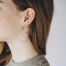 Thin Silver Hammered Hoops 29-65 mm