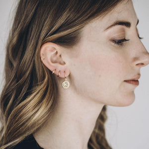Coin Huggie Gold Earrings