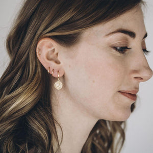 Coin Huggie Gold Earrings