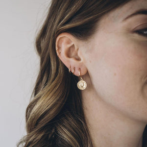 Coin Huggie Gold Earrings