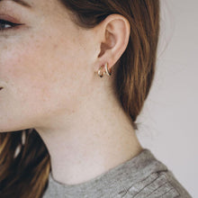 CZ Huggie Gold Earrings