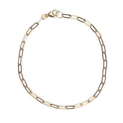 Dainty Gold Chain Link Bracelet 6x3mm - 7