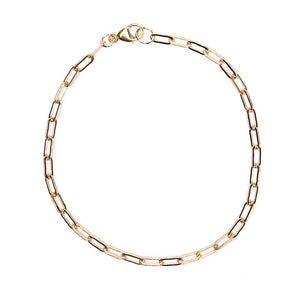 Dainty Gold Chain Link Bracelet 6x3mm - 7"