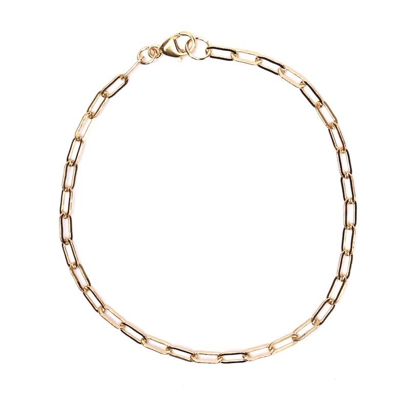 Dainty Gold Chain Link Bracelet 6x3mm - 7