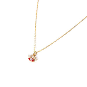 Flirty Evil Eye Gold Pendant Necklace