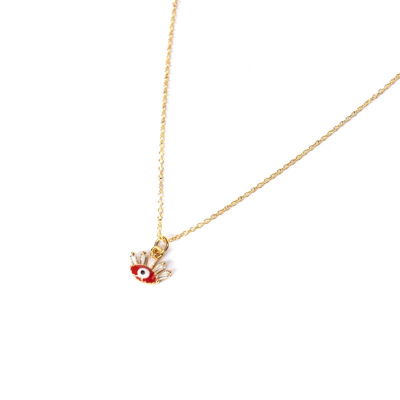 Flirty Evil Eye Gold Pendant Necklace