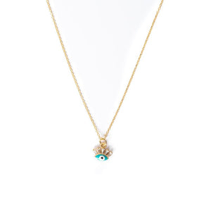 Flirty Evil Eye Gold Pendant Necklace