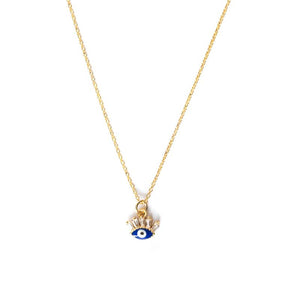 Flirty Evil Eye Gold Pendant Necklace