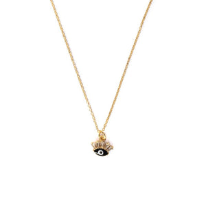 Flirty Evil Eye Gold Pendant Necklace