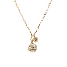 Double Coin Toggle Gold Drop Necklace