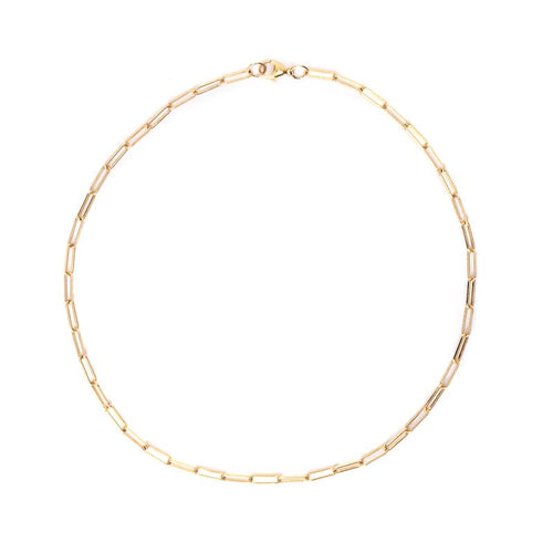 Paper Clip Choker Gold Necklace