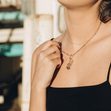 Double Coin Toggle Gold Drop Necklace