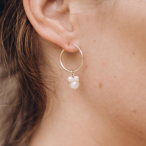 Triple Pearl Cluster Hoops