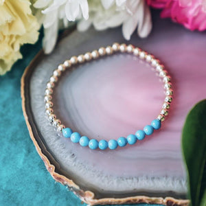 Gold Beaded Gemstone Bracelets - 4 mm