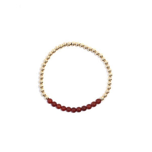 Gold Beaded Gemstone Bracelets - 4 mm