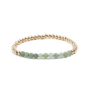 Green Aventurine Gold Beaded Gemstone Bracelets - 4 mm