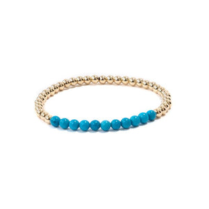Gold Beaded Gemstone Bracelets - 4 mm