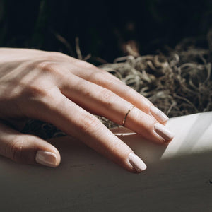 Midi Gold Hammered Ring