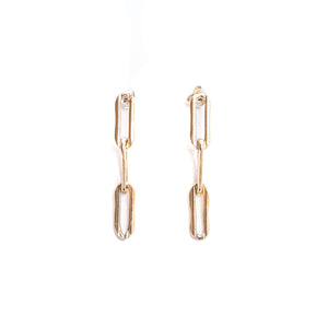 Triple Chain Link Gold Earrings