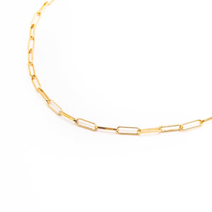 Paper Clip Choker Gold Necklace