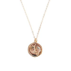 Zodiac Symbol Gold Pendant Necklace