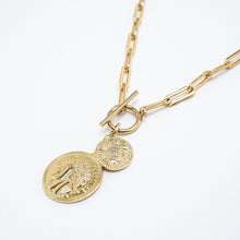 Bold Coin Toggle Gold Drop Necklace Media