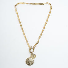 Bold Coin Toggle Gold Drop Necklace Media