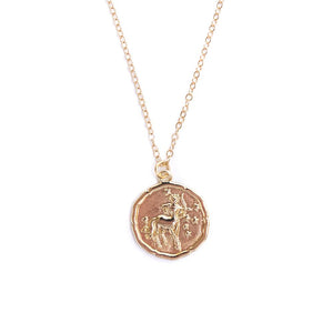 Zodiac Symbol Gold Pendant Necklace