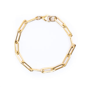 Bold Chain Link Gold Bracelet 15x5mm - 7"