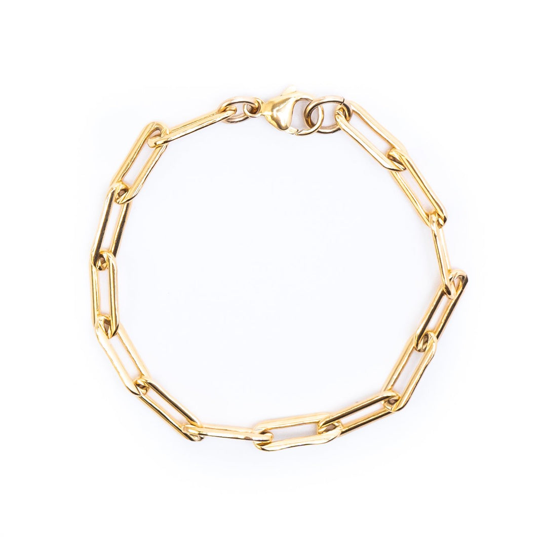 Bold Chain Link Gold Bracelet 15x5mm - 7
