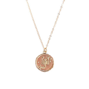 Zodiac Symbol Gold Pendant Necklace