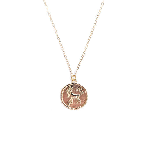 Zodiac Symbol Gold Pendant Necklace