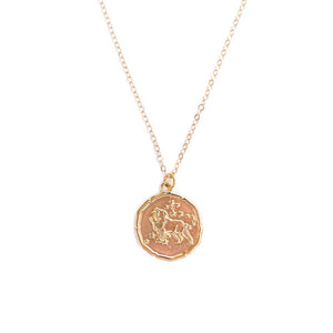 Zodiac Symbol Gold Pendant Necklace