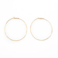 Thin Gold Hammered Hoops 29-65 mm