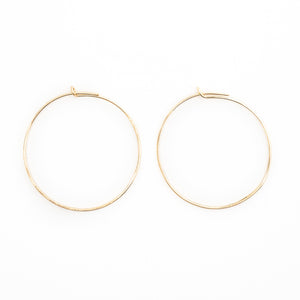 Thin Gold Hammered Hoops 29-65 mm