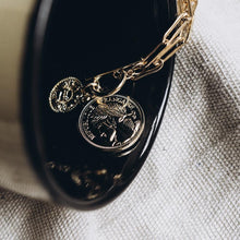 Bold Coin Toggle Gold Drop Necklace Media