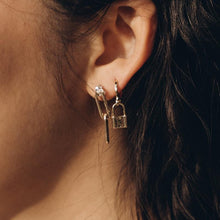 Lock Huggies Gold Earring