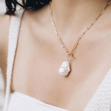 Baroque Pearl Toggle Gold Drop Necklace