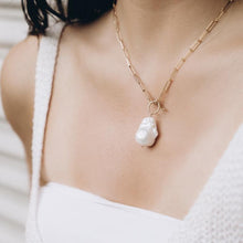 Baroque Pearl Toggle Gold Drop Necklace